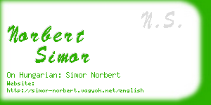 norbert simor business card